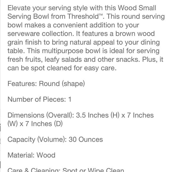 THRESHOLD NEW small wooden multipurpose serving bowl - Picture 4 of 4